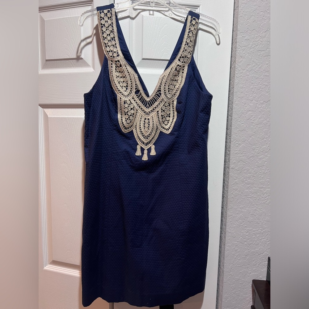 LillyPulitzer blue and gold size 12 dress